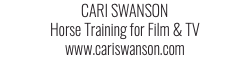 CARI SWANSON Horse Training for Film & TV www.cariswanson.com